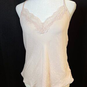 In Bloom by Jonquil Blush Lace Trim Sheer Camisole Sleepwear Cami Womens Small